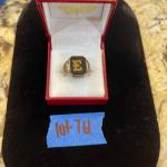 14kt gold ring with “E”