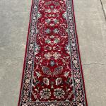 Gorgeous Vintage Handwoven Tribal Runner in beautiful deep red 8' long