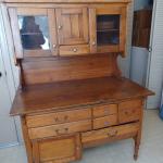 Antique Possum Belly Bakers Cabinet, Oak