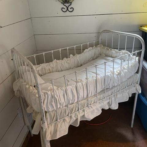 Photo of INFANT IRON BABY BED WITH BEDDING