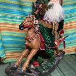 Large Rocking Horse Santa Decoration