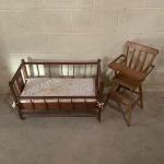 Doll-Sized Highchair, Crib, and Doll Clothes (B-KW)