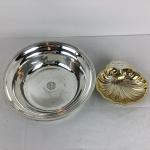 8735 Sterling Silver Monogramed Bowl and Scalloped Dish