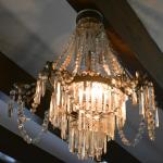 CRYSTAL CHANDELIER WITH CANDLE HOLDERS - PLUG IN