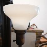FLOOR LAMP WITH WHITE GLASS SHADE