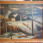 FRAMED OIL PAINTING BY POTIER  - HUNTING SCENE SIGNED POTIER 42