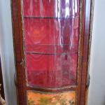 COLONIAL CABINET WITH PAINTING AND RED LINING