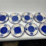 Williams Sonoma White & Blue Fruit Pattern 8" Plates Italy