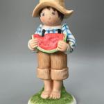 Vintage Enesco Drew Country Fair Collection Christina Mae Risley Eating Watermel