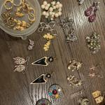 Multiple earrings and round container