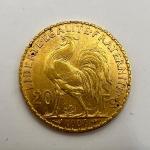 8765 Twenty Francs 1904 French Rooster Gold Coin