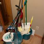 Mops and cleaning supplies