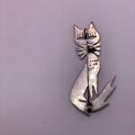Vintage Sterling Silver 925 TAXCO Mexico Cat Brooch/Pin