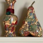 Large Ceramic Vase & Pear w/fruit design