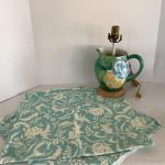 Lot 9007 Pair of Decorative Pillow Shams & Floral Pottery Lamp