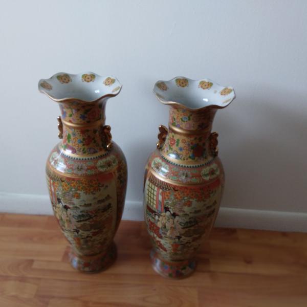 Photo of Oriental Tall Floor  Chinese Vases 