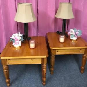 Photo of Pair of Knotty Pine End Tables