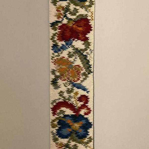 Photo of Wall hanger bell pull tapestry embroidered 42 1/2" 