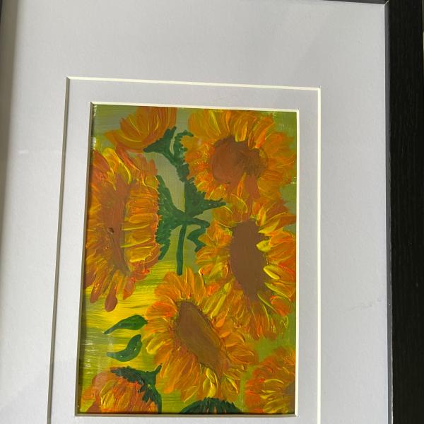 Photo of one of a kind framed flowers.  No two are alike.  $15 each.  2 for $25 or BO 