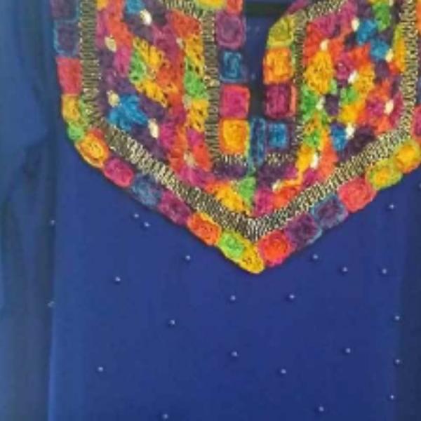 Photo of BEADED BLUE LONG  TURKISH GOWN