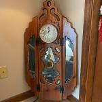 Large Unusual Handcrafted Wooden Clock