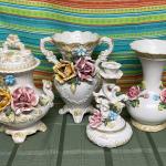 4 GORGEOUS PORCELAIN CAPODIMONTE NUMBERED PIECES 
