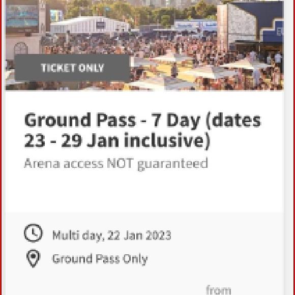 Photo of Ground Pass Australian Open Tickets