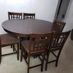6pc extended dining table