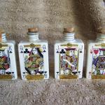4 Playing Cards Liquor Containers / Bottles/ Decanters