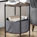 New Round Side Table with fabric  Bin
