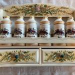 Vintage Spice Rack with jars