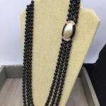 Beautiful Black Beaded 3 Row Necklace
