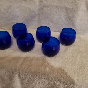 Photo of 17 pieces of assorted Cobalt blue glassware