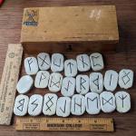 Vintage 22 Rune Pieces with X-Acto Box