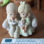 Precious Moments Say I Do Figurine Marriage Proposal Ring Boy Girl on Couch 1996