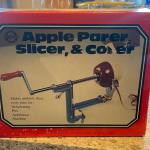 Hand cranked apple peeler corer
