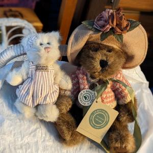 Photo of 2 NWT Boyds Bear, white small striped