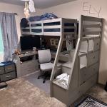Loft bed with desk, stairs & storage 