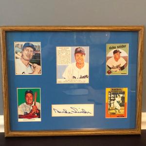 Photo of LOT157M: Framed Duke Snider Baseball Cards & Signature