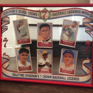 Photo of LOT133M: Vintage Framed Seagram's Seven Crown Baseball Legends Mirror