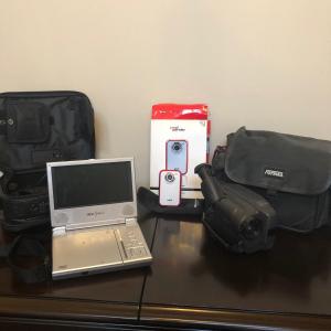 Photo of LOT127M: Insignia Portable DVD Player w/ Sound FM Speaker Case, GE VHS-C Camcord