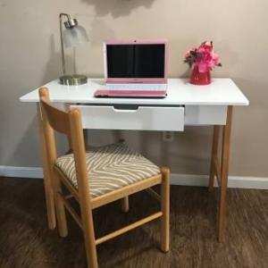 Photo of New White Desk with Chair