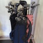 LOT 71R: Golf Clubs & Three Golf Bags