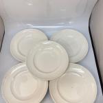 Set of 5 Vintage Wedgwood England White Hedge Rose Dinner Plates
