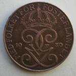 SWEDEN 1950 5 Ore iron/steel Coin