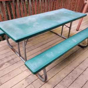Photo of Green Plastic and Steel Tubed Picnic Table (BYP-DW)
