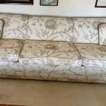 Light Neutral Colored Floral Pattern Couch & Loveseat Set