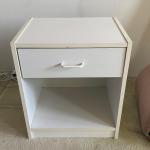 Small White Single Drawer Nightstand Side Table
