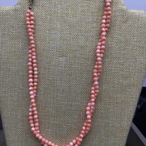 Photo of Vintage Angel Skin Coral Bead Necklace.