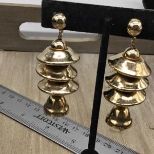Photo of Vintage Large GoldTone 🛎️ Bell Earrings. They ring. 😂